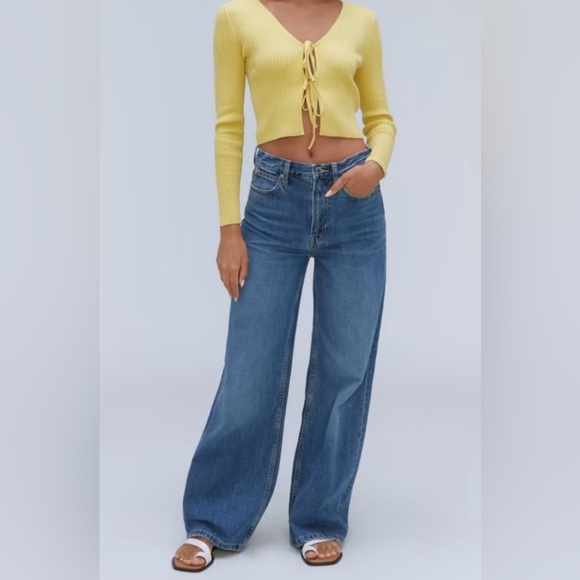 Everlane Denim - Everlane The Baggy High Rise Wide Leg Slouchy Jean Medium Blue Color Ricky Sz 32